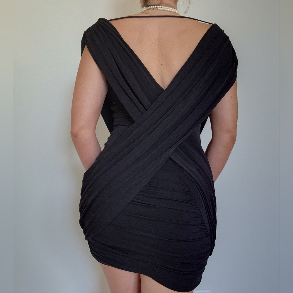 VINTAGE SMALL bcbgmaxazria black dress - Picture 2 of 5